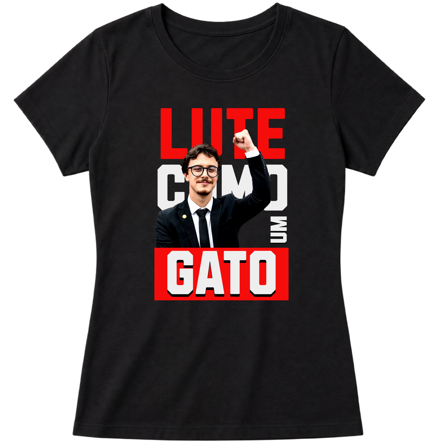 "Cortez Lute Como um Gato Babylook" Blusa Baby Look