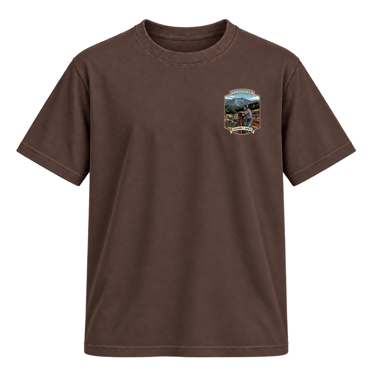 "Estampa/TAMO POR CÁ" Camiseta Regular Suedine