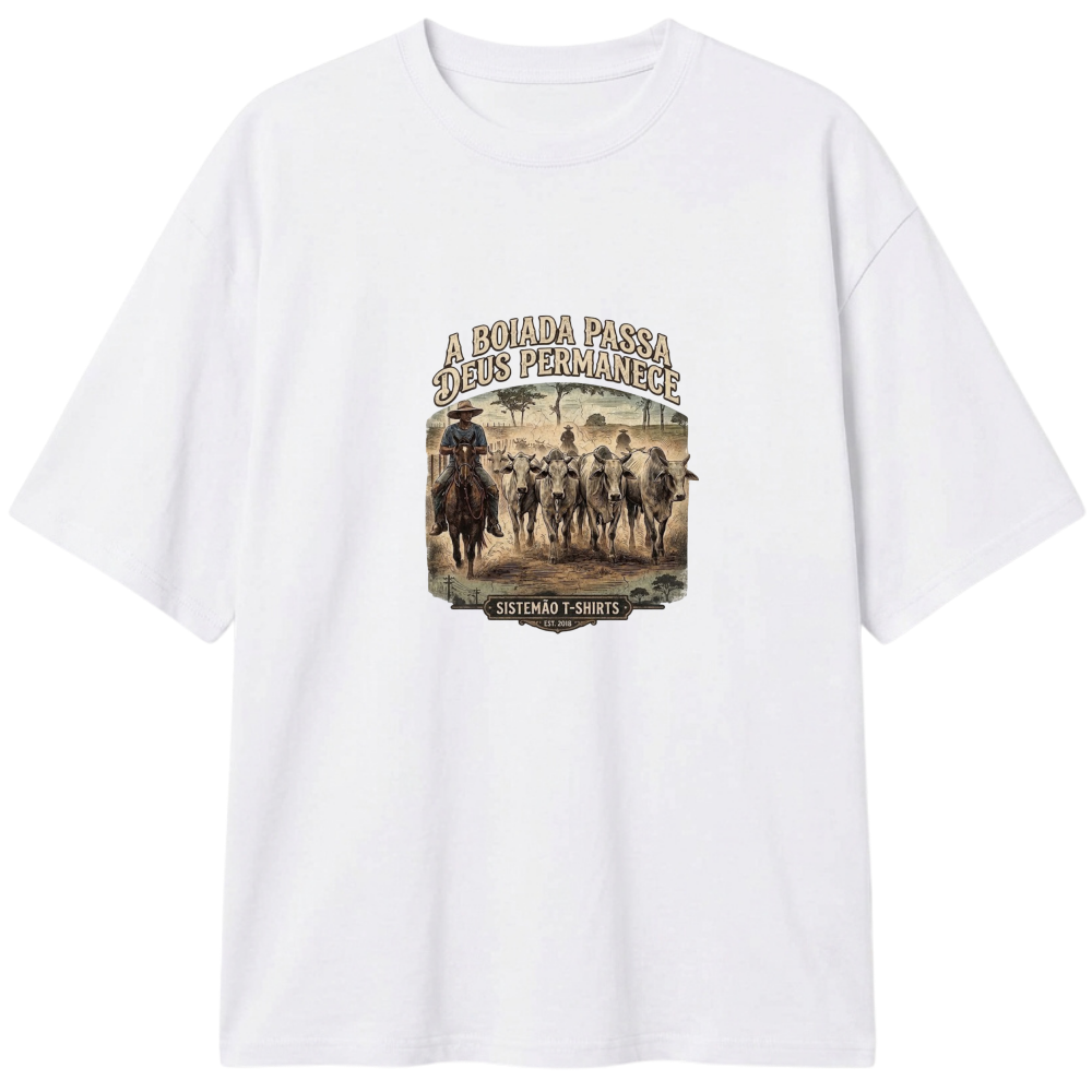 "Estampa/DEUS PERMANECE" Camiseta Oversized Classic