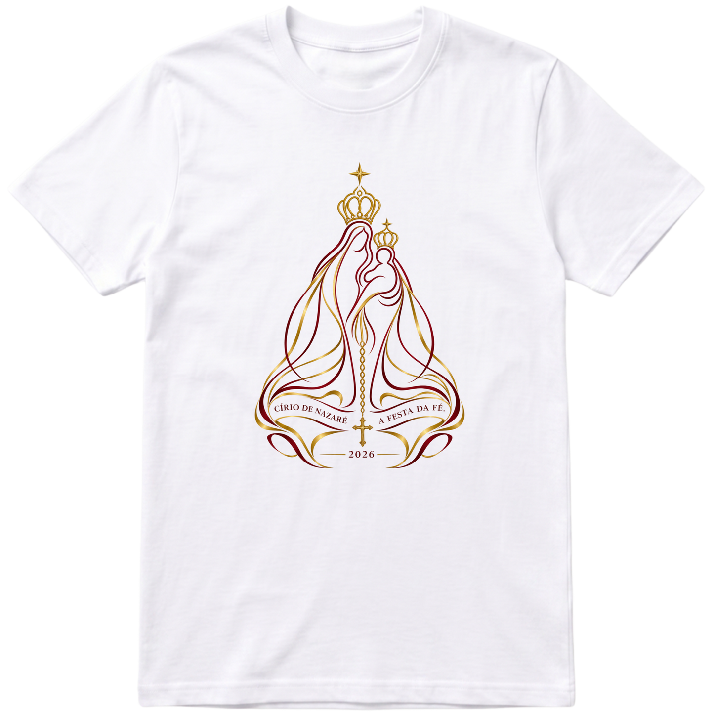 "TRICIO Regular — Círio de Nazaré 2026 | Manto da Fé" Camiseta Premium Unissex Bunker Studios
