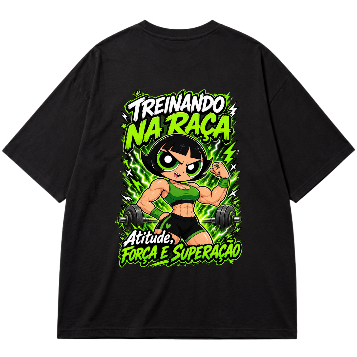 "Super Poderosa Verde" Oversized Premium 96% algodão 4% Elastano