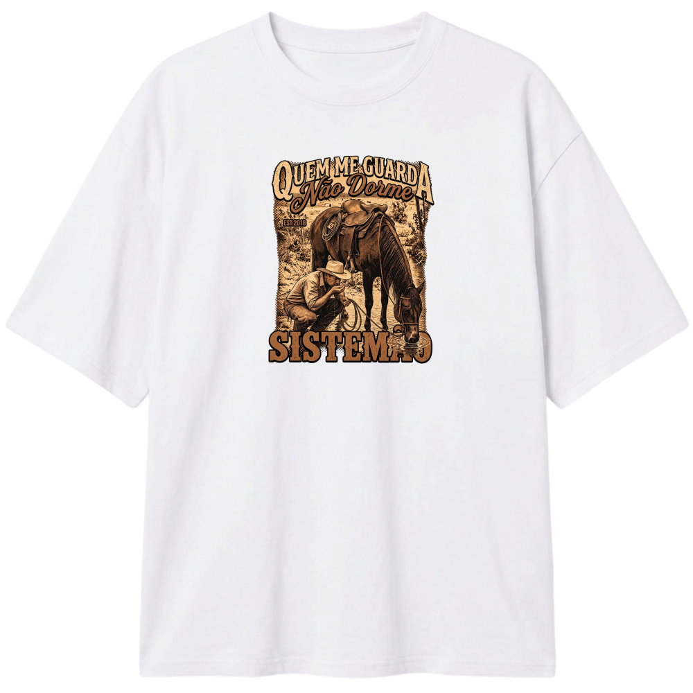 "Estampa/QUEM ME GUARDA" Camiseta Oversized Classic