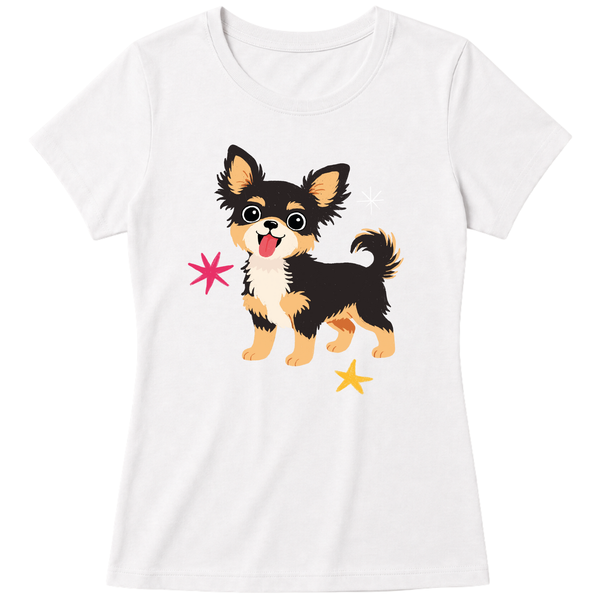 "Chihuahua de pelo longo" Blusa Baby Look