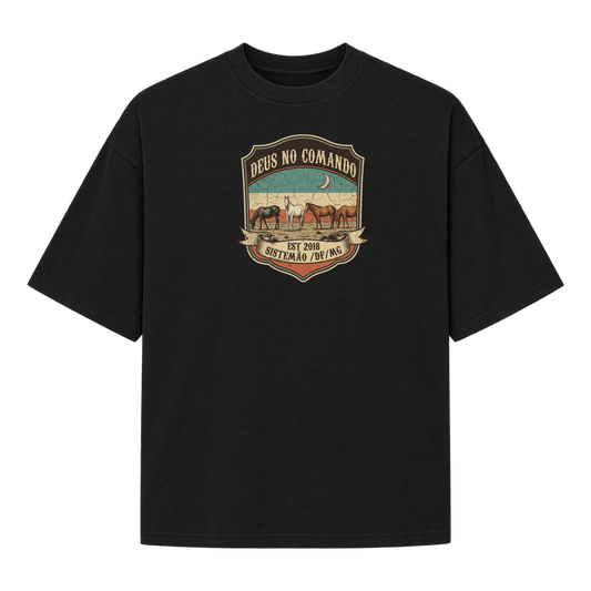 "OVERSIZED DEUS NO COMANDO MASC" Camiseta Oversized Suedine 220g