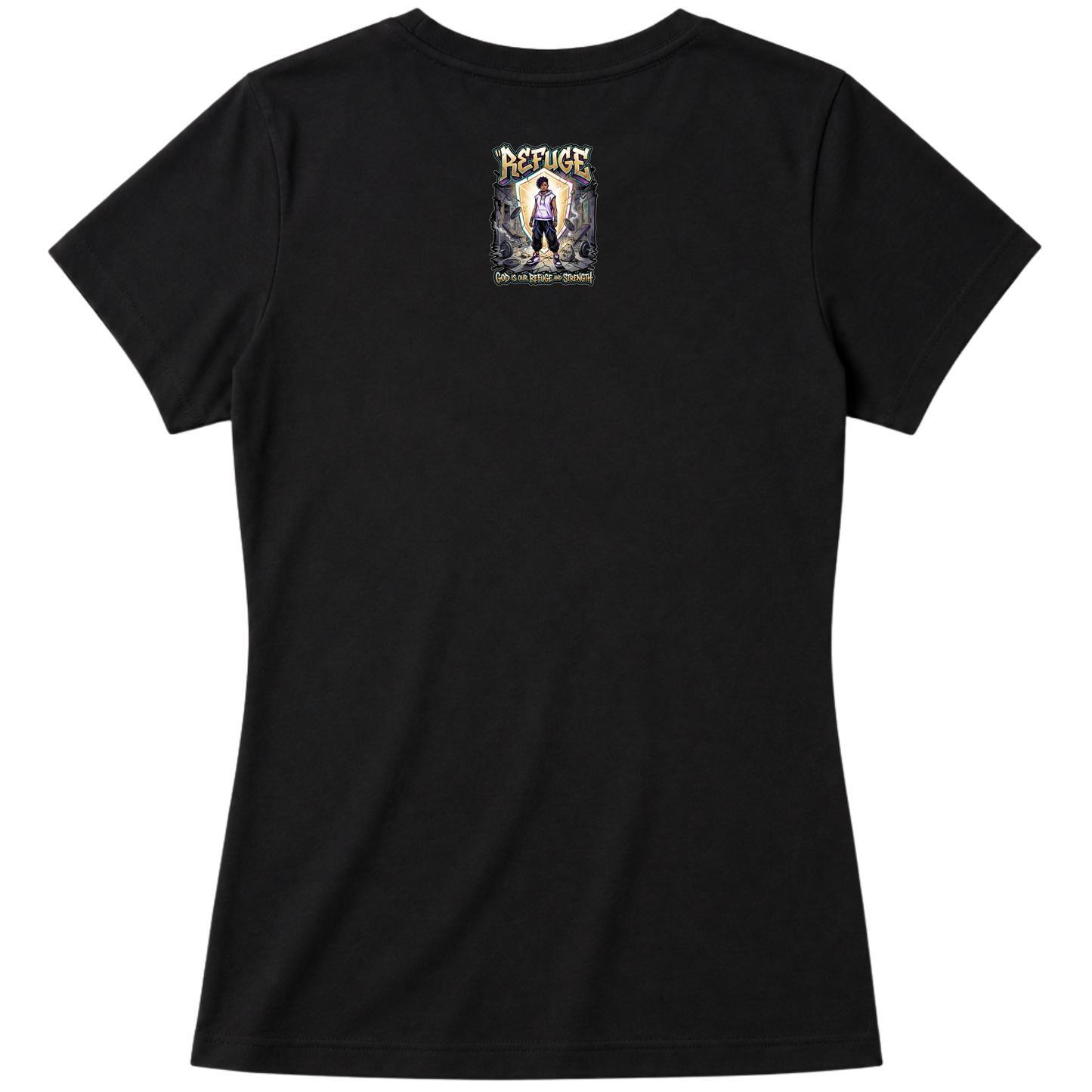 "Produto #010 Baby look REFUGE GOD" Blusa Baby Look