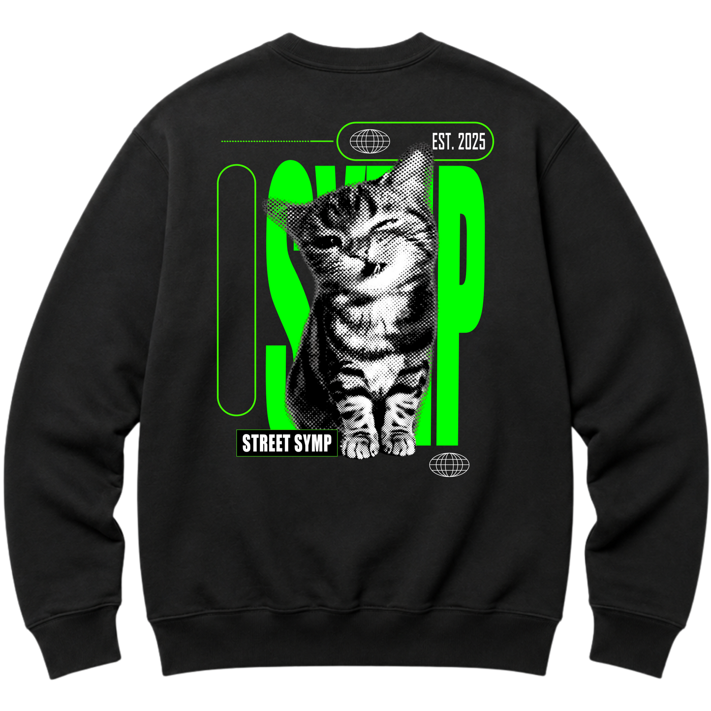 "Moletom Crewneck Cyber Cat - Street Symp" Blusão Moletom