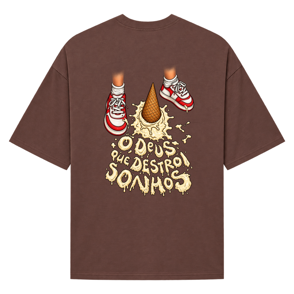 "02# FENDS -- O DEUS QUE DESTRÓI SONHOS (OVERSUZED)" Camiseta Oversized Suedine 220g