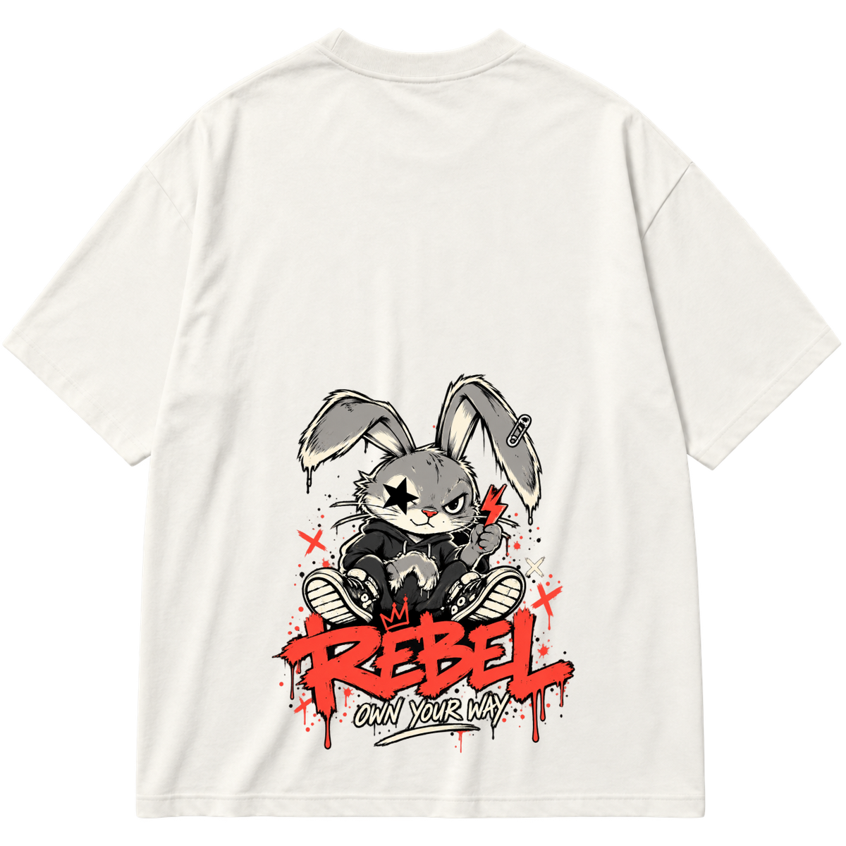 "Camiseta Oversized Cotton - Rebel" Oversized Premium 96% algodão 4% Elastano