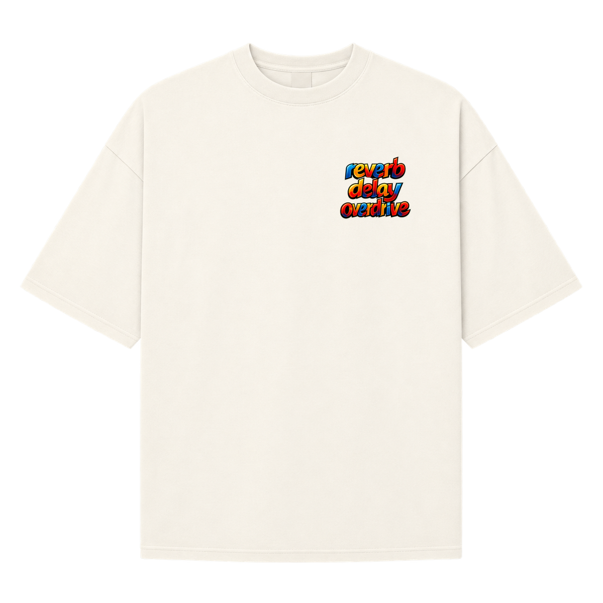"REBERB, DELAY E OVERDRIVE" Camiseta Oversized Suedine 220g
