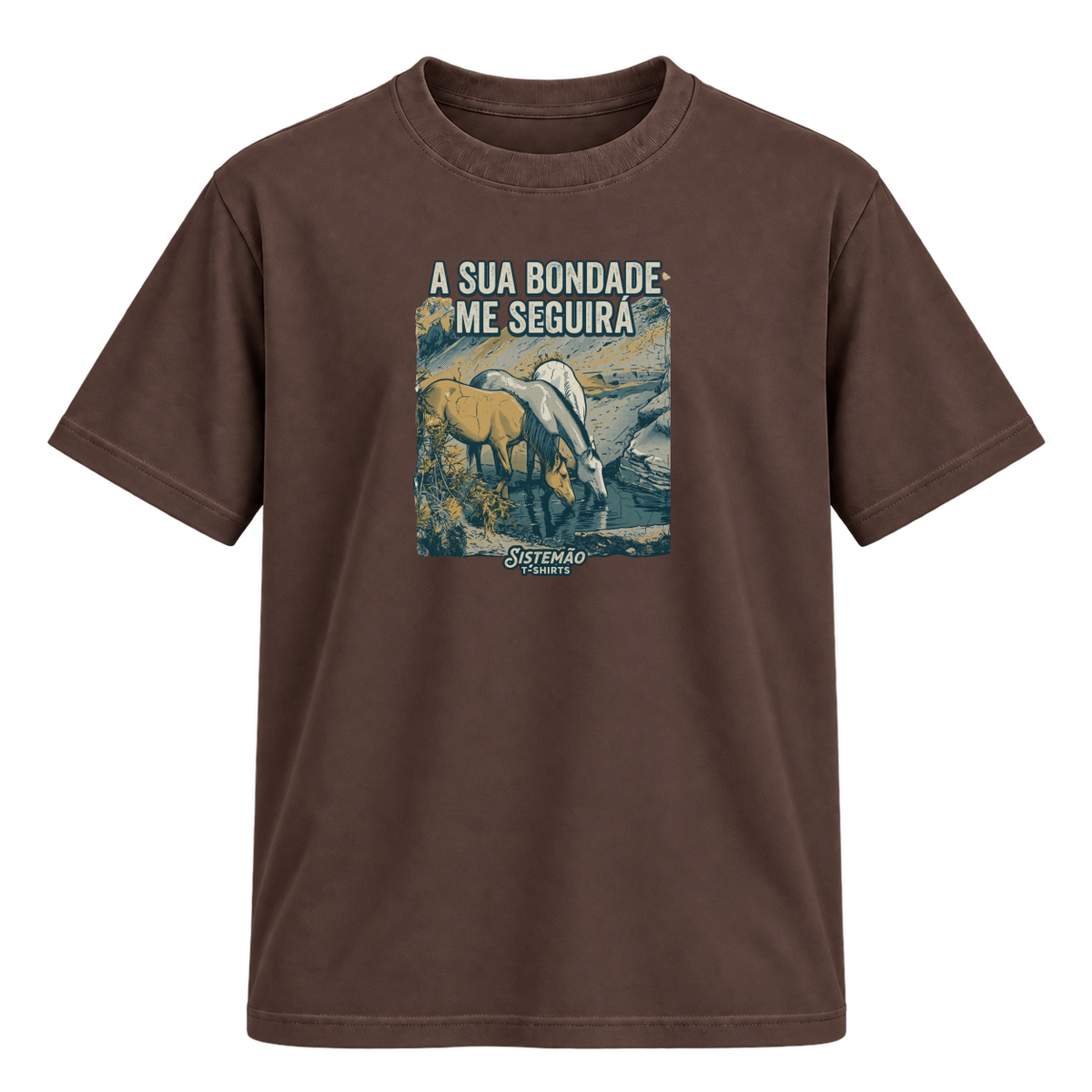 "Estampa/SUA BONDADE" Camiseta Regular Suedine
