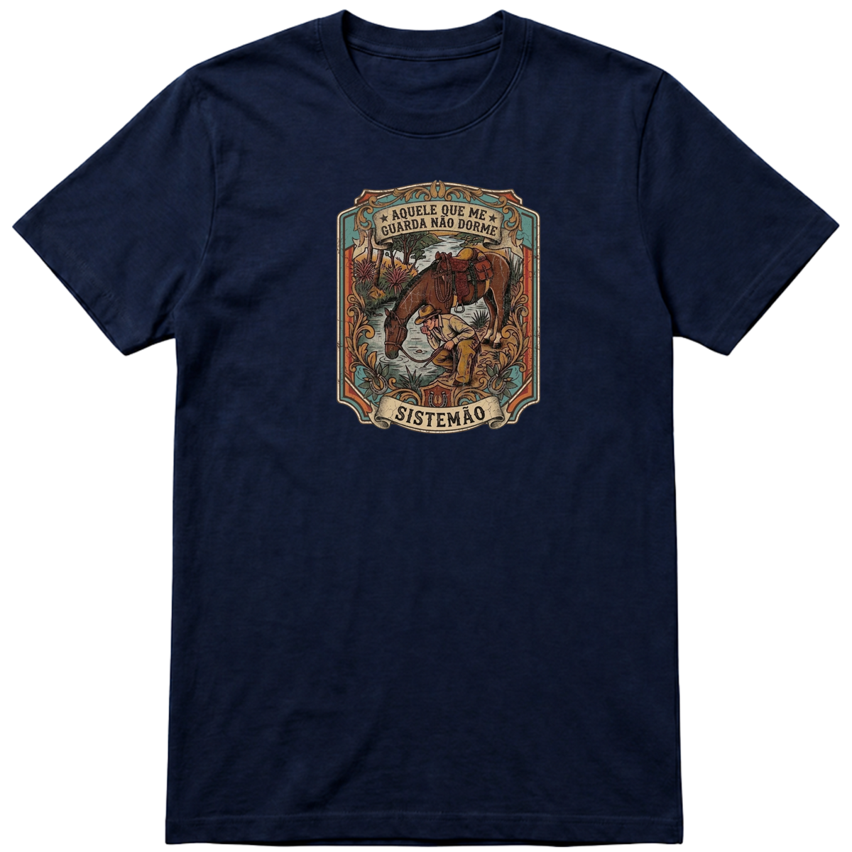 "Estampa QUEM ME GUARDA NÃO DORME" Camiseta regular básica