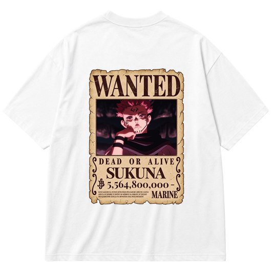 "Sukuna - cartaz de procurado - Jujutsu Kaisen" Oversized Premium 96% algodão 4% Elastano