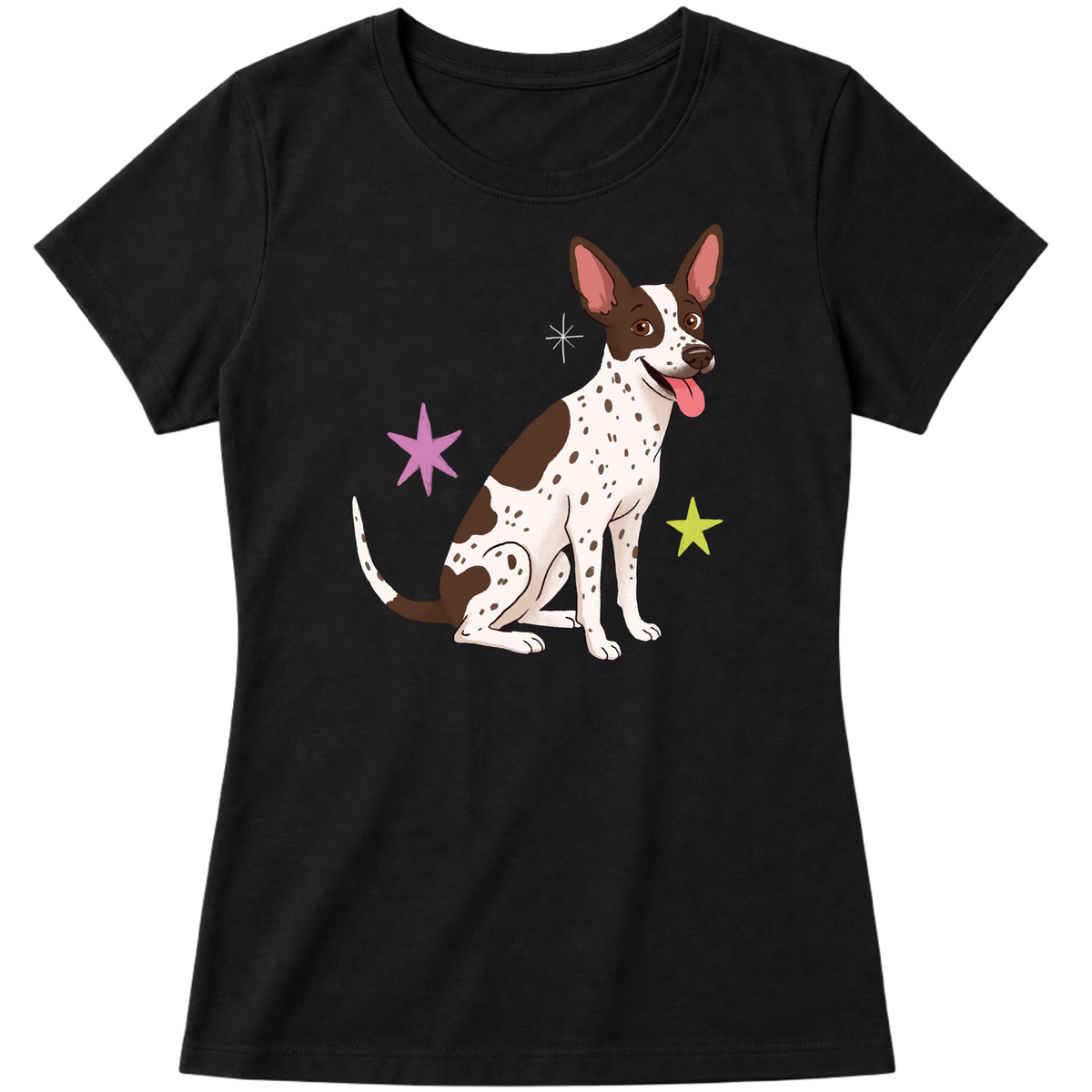 "Cão SRD flocos" Blusa Baby Look