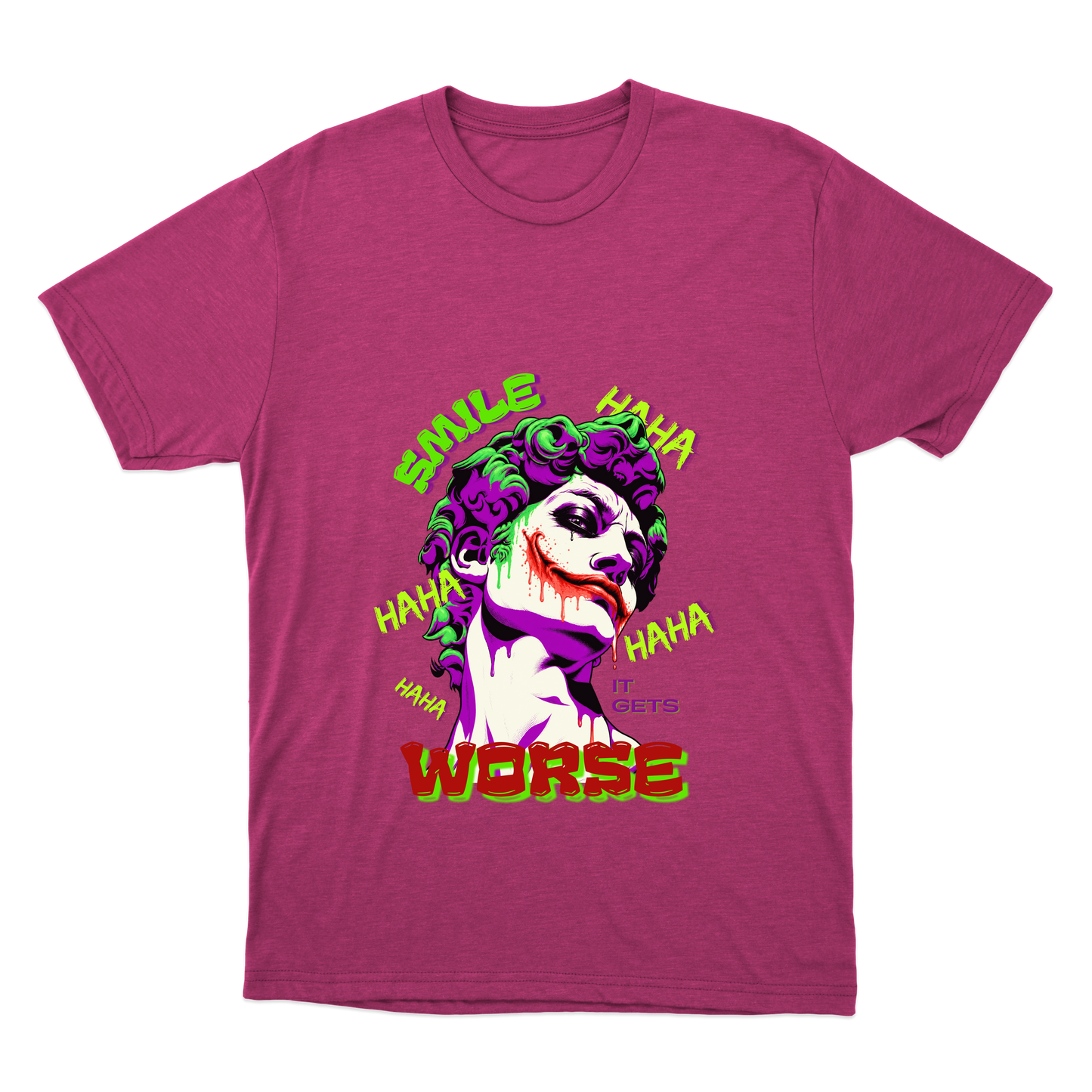"Camiseta SMILE IT GETS WORSE - Coringa" Camiseta Básica Unissex