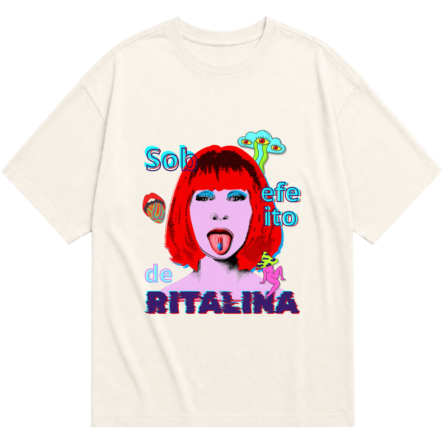 "Camiseta over - Sob o efeito de Ritalina" Camiseta Oversized Básica