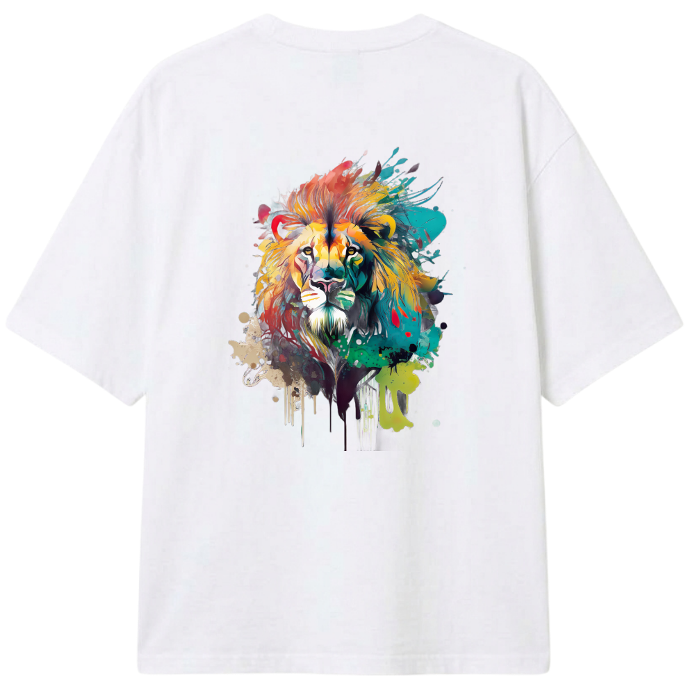 "Camiseta Oversized Classic DripEdit Leão" Camiseta Oversized Classic