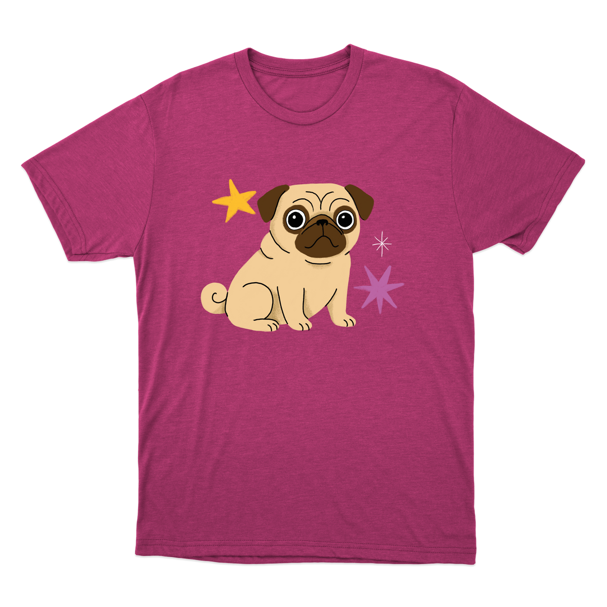 "Pug" Camiseta Básica Unissex