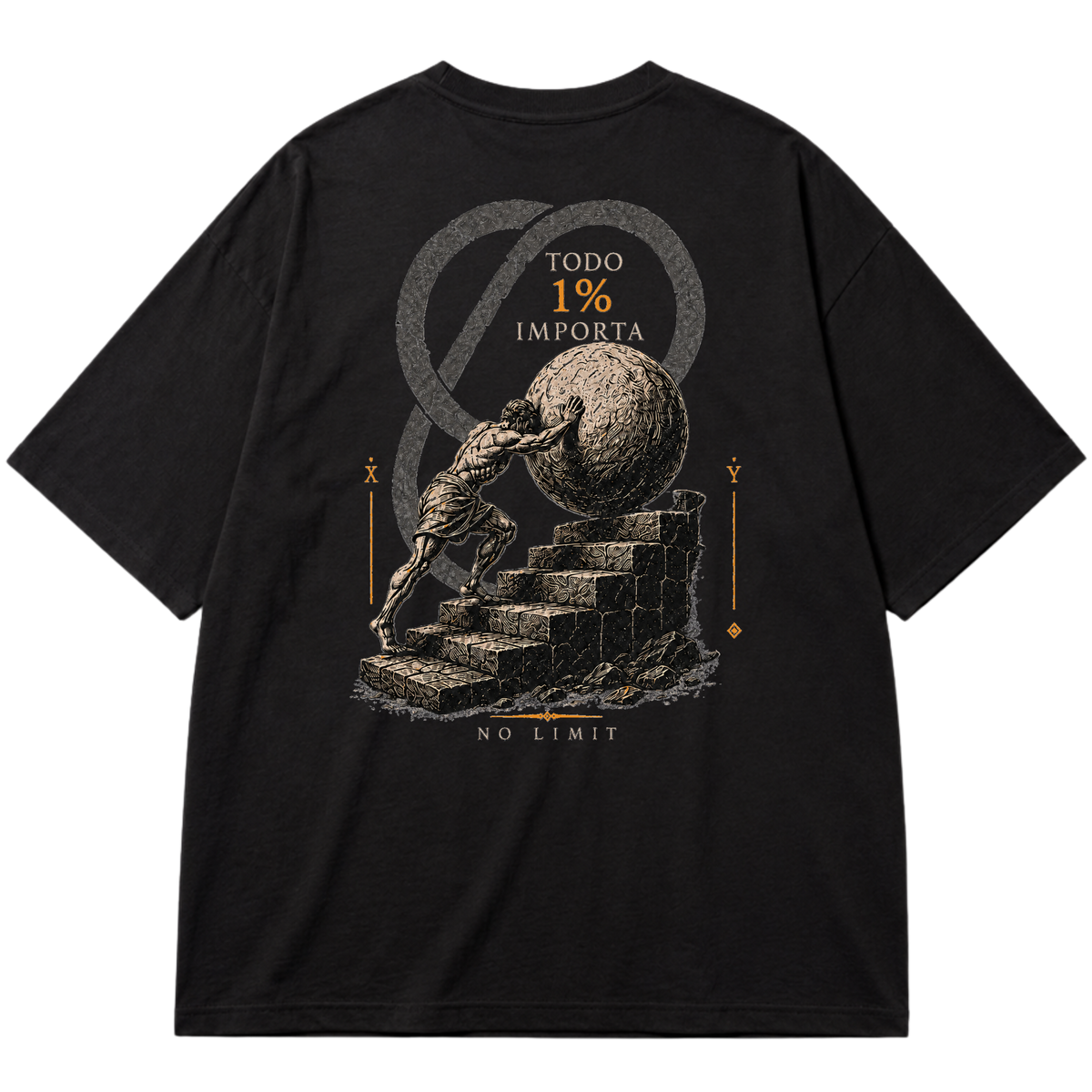 "Camiseta Oversized TODO 1% IMPORTA" Oversized Premium 96% algodão 4% Elastano