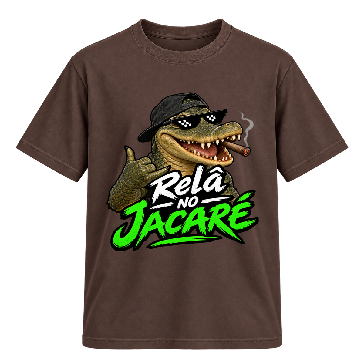 "Relâ no jacaré" Camiseta Regular Suedine