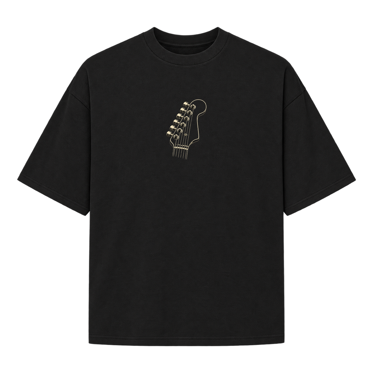 "Produto #004 de headstock strato" Camiseta Oversized Suedine 220g