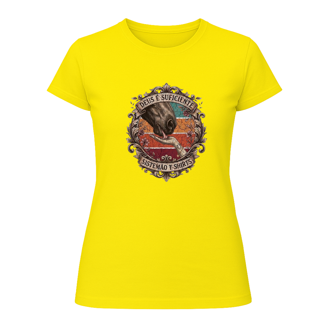"Estampa DEUS É O SUFICIENTE" Blusa Baby Look