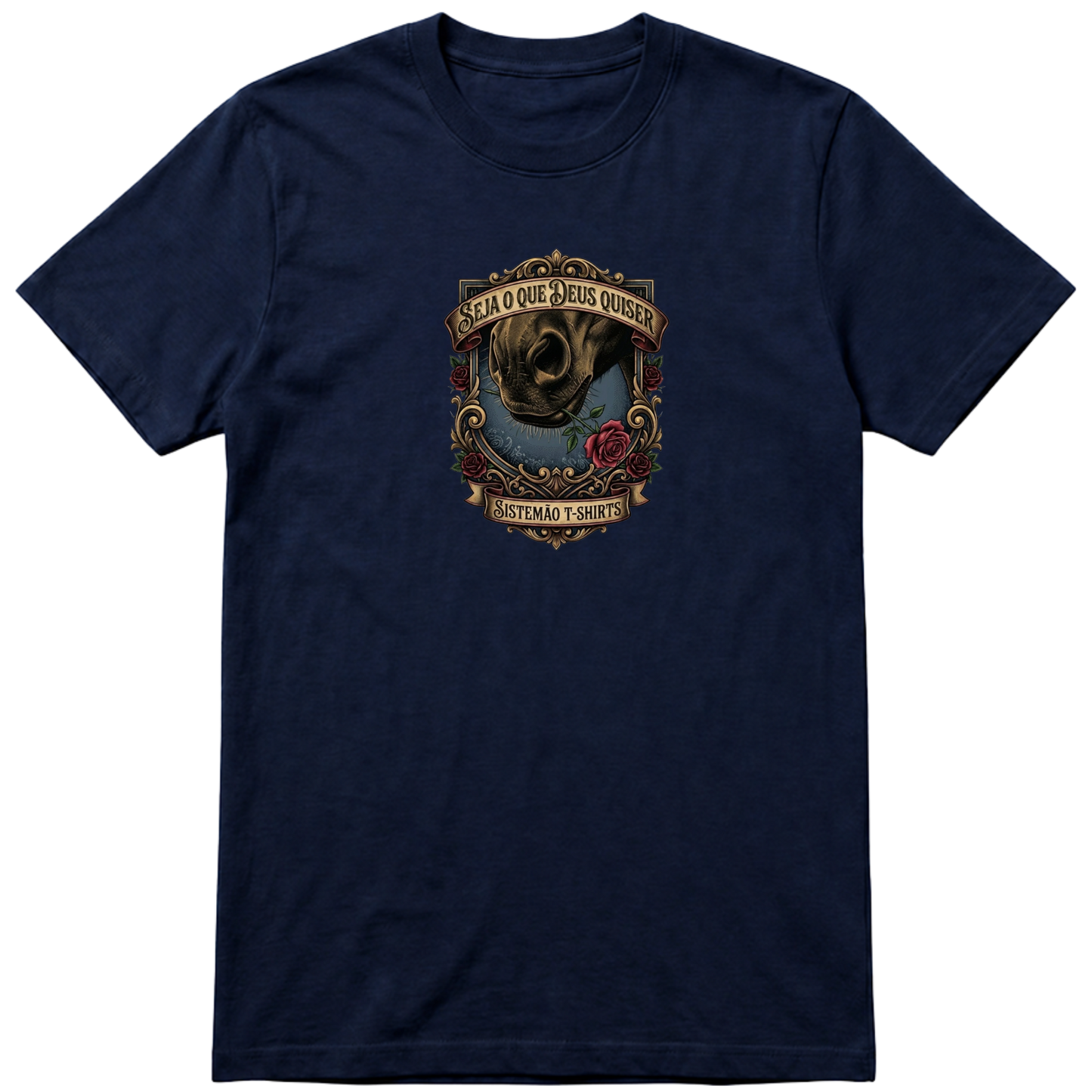 "Estampa SEJA O QUE DEUS QUISER TS" Camiseta regular básica