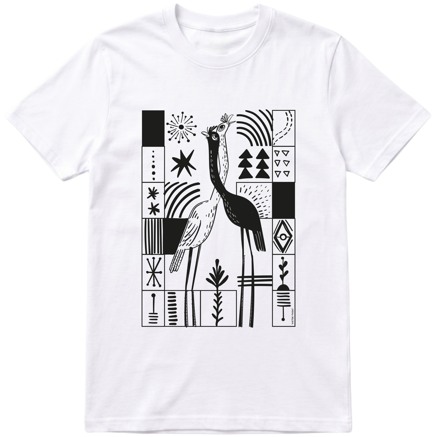 "Seriema - camiseta branca" Camiseta Premium Unissex Bunker Studios