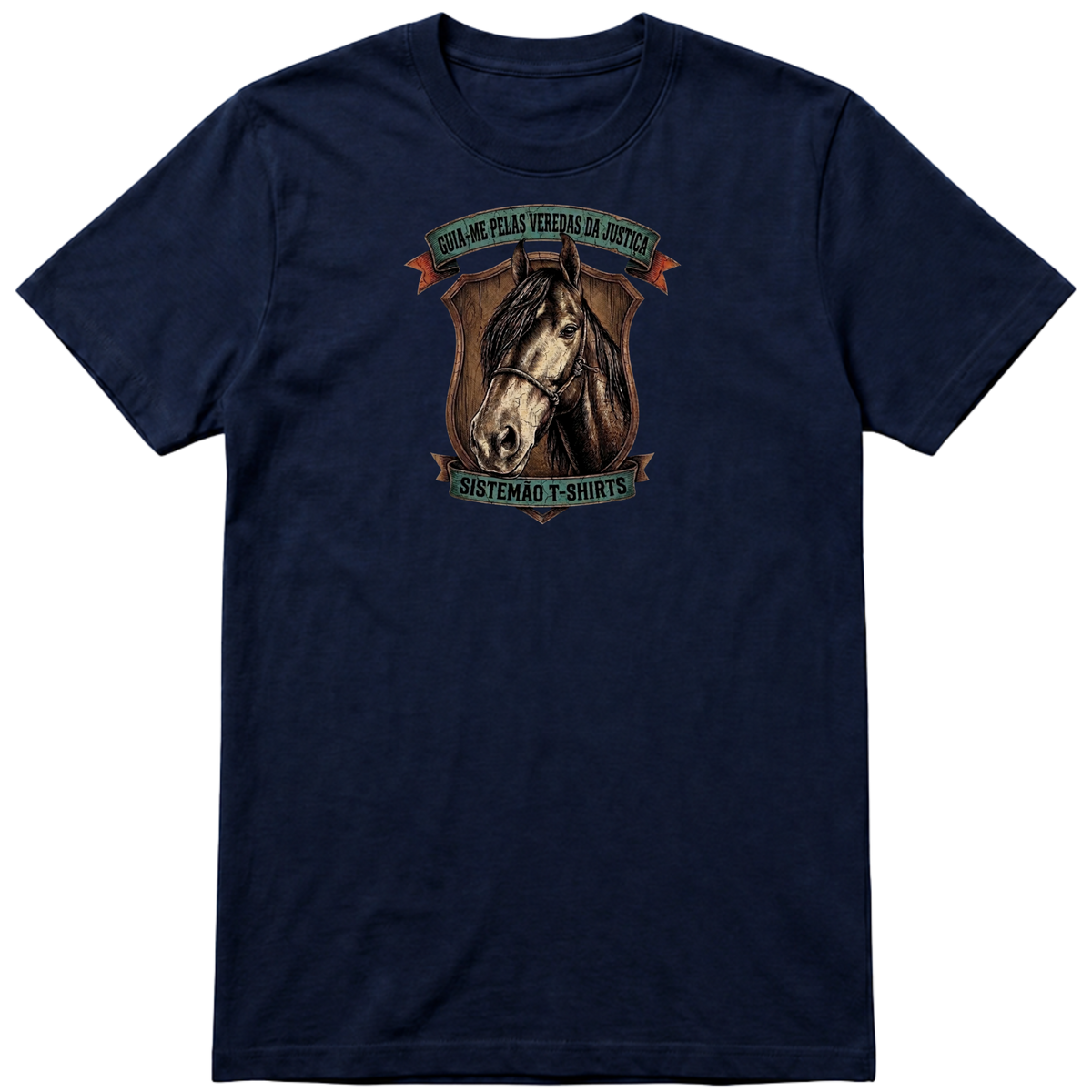 "Estampa GUIA-ME PELAS VEREDAS DA JUSTIÇA TS" Camiseta Premium Unissex Bunker Studios