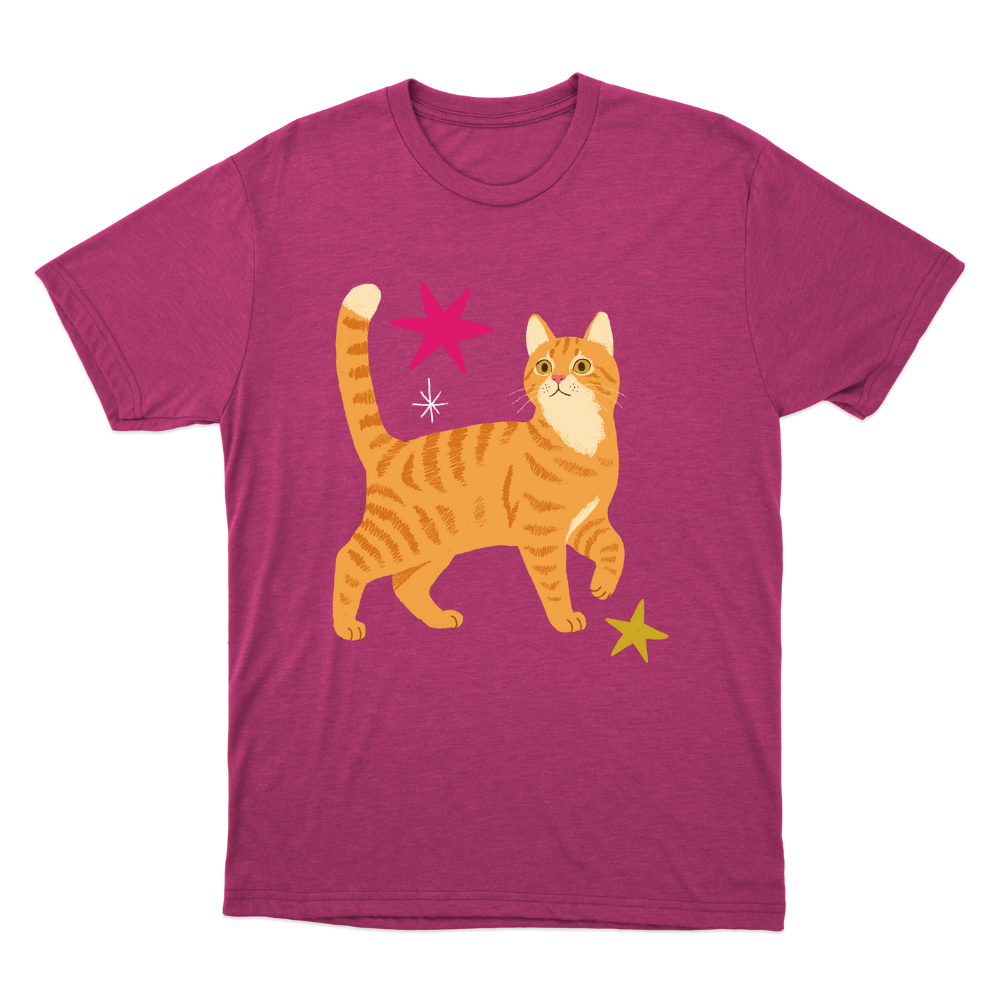 "Gato amarelo" Camiseta Básica Unissex