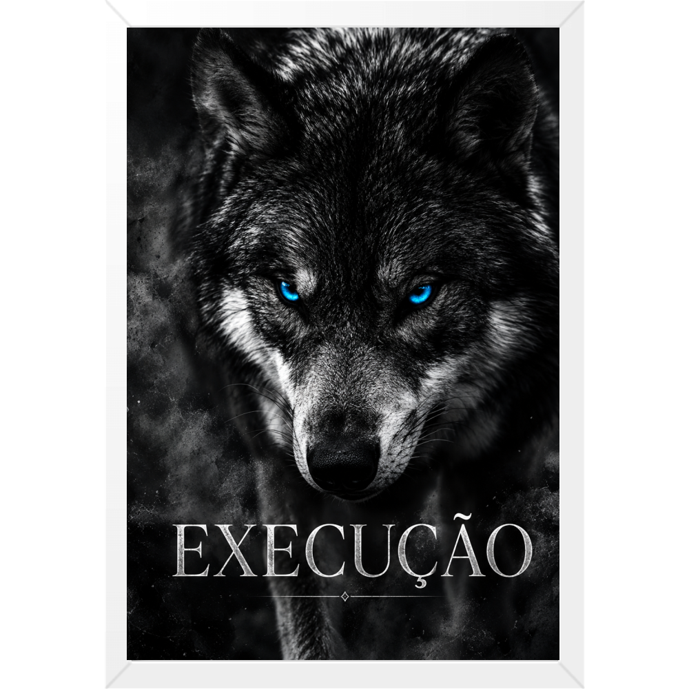 "Quadro Caixa - Instinto Selvagem (Execução)" Quadro caixa sem vidro acrílico