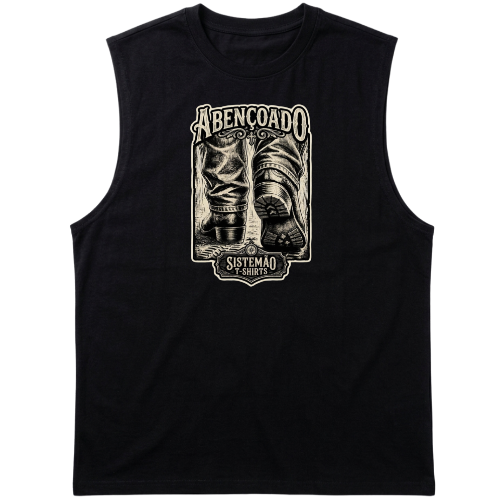 "Estampa/ABENÇOADO" Tank Top Machão Suedine