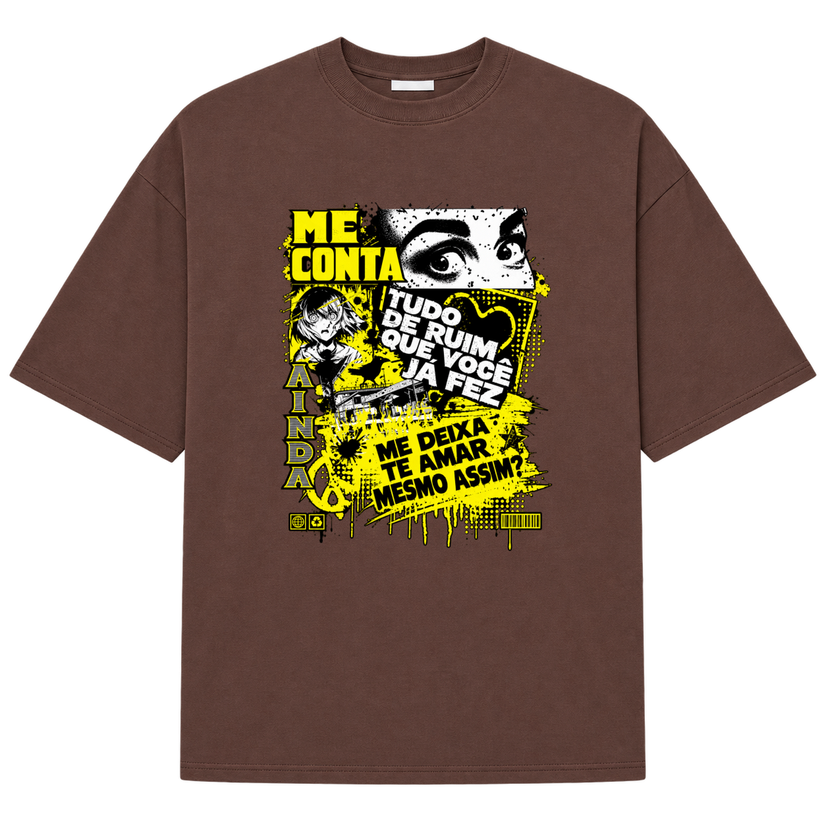 "Me Conta..." Camiseta Oversized Suedine 220g