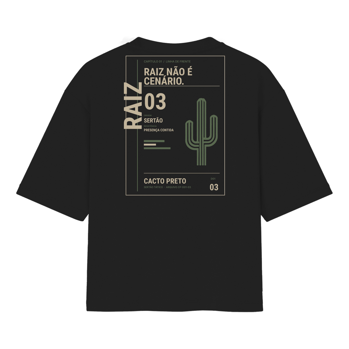 "Camiseta Oversized Capítulo Raiz" Oversized Básica 30.1