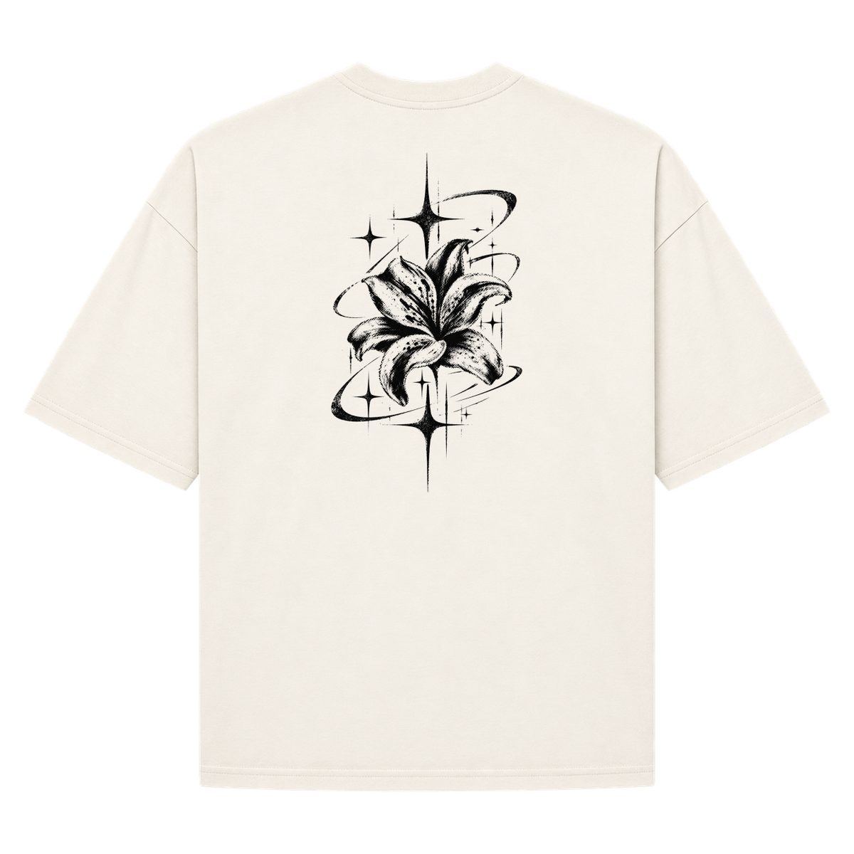 "Camiseta Oversized Suedine Cyber Flower" Camiseta Oversized Suedine 220g