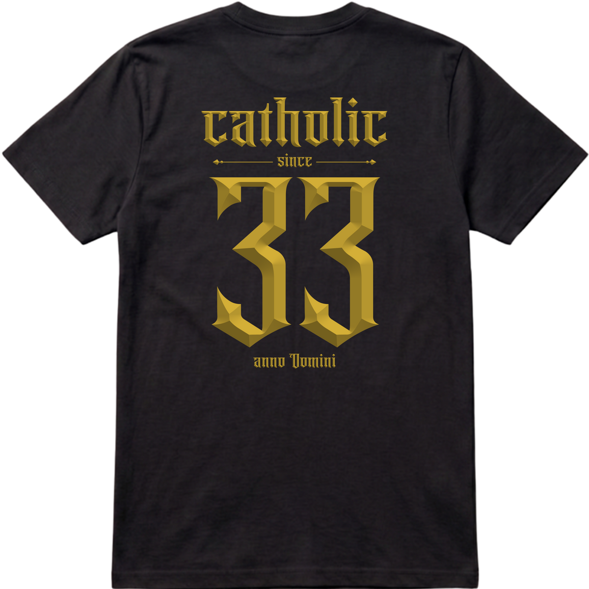 "F&C Catholic Since 33 A.D." Camiseta Premium Unissex Bunker Studios