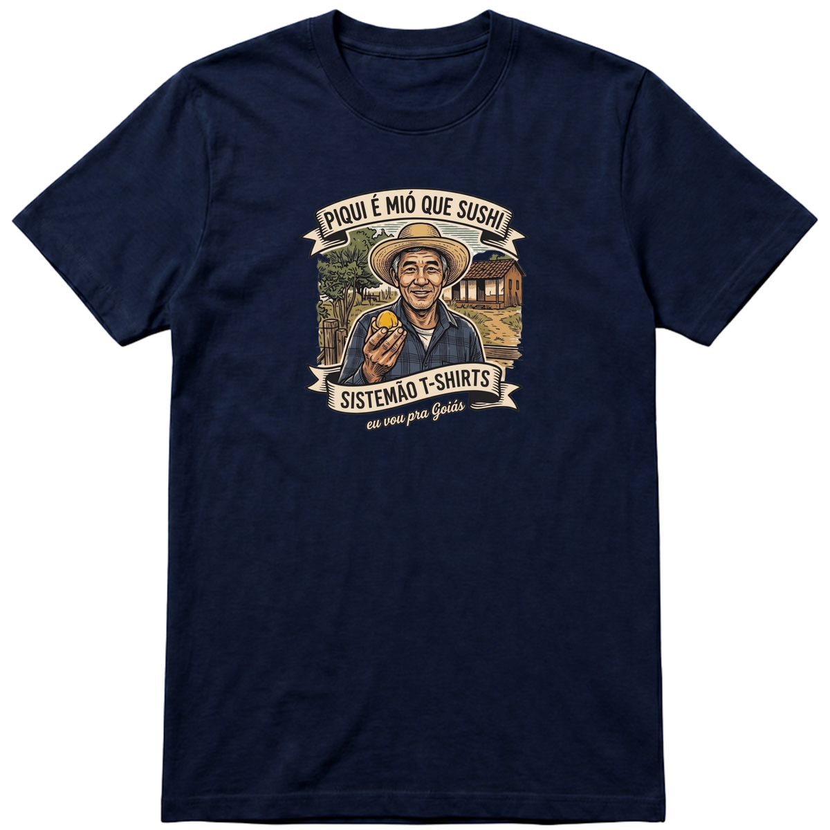 "Estampa PIQUI É MIÓ QUE SUSHI" Camiseta Premium Unissex Bunker Studios