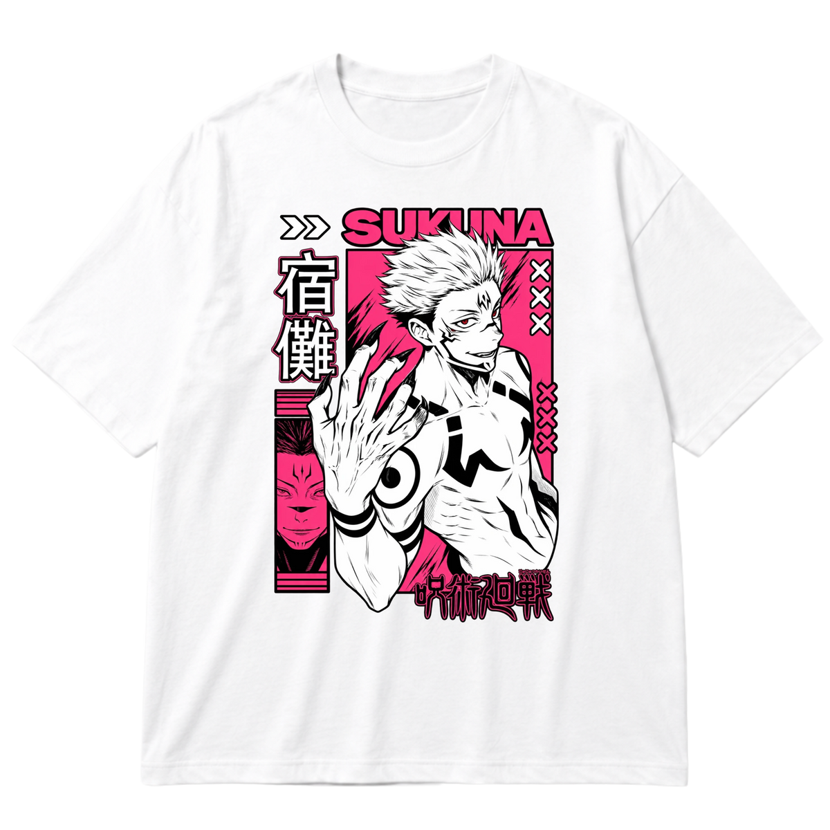 "Jujutso Kaisen - Sukuna" Oversized Premium 96% algodão 4% Elastano