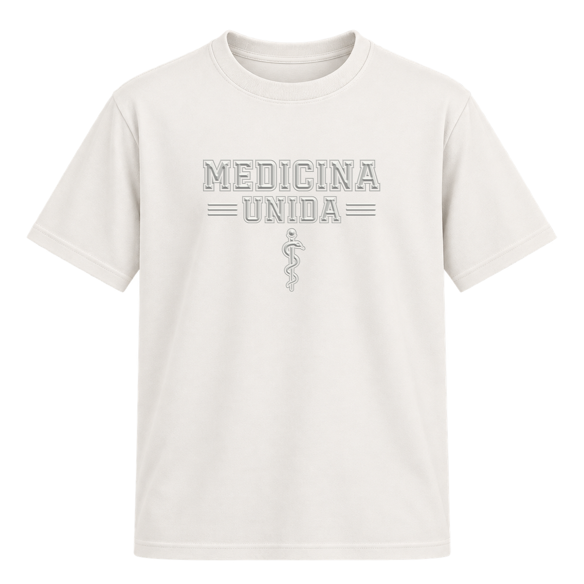 "Medicina Unida All White" Camiseta Regular Suedine