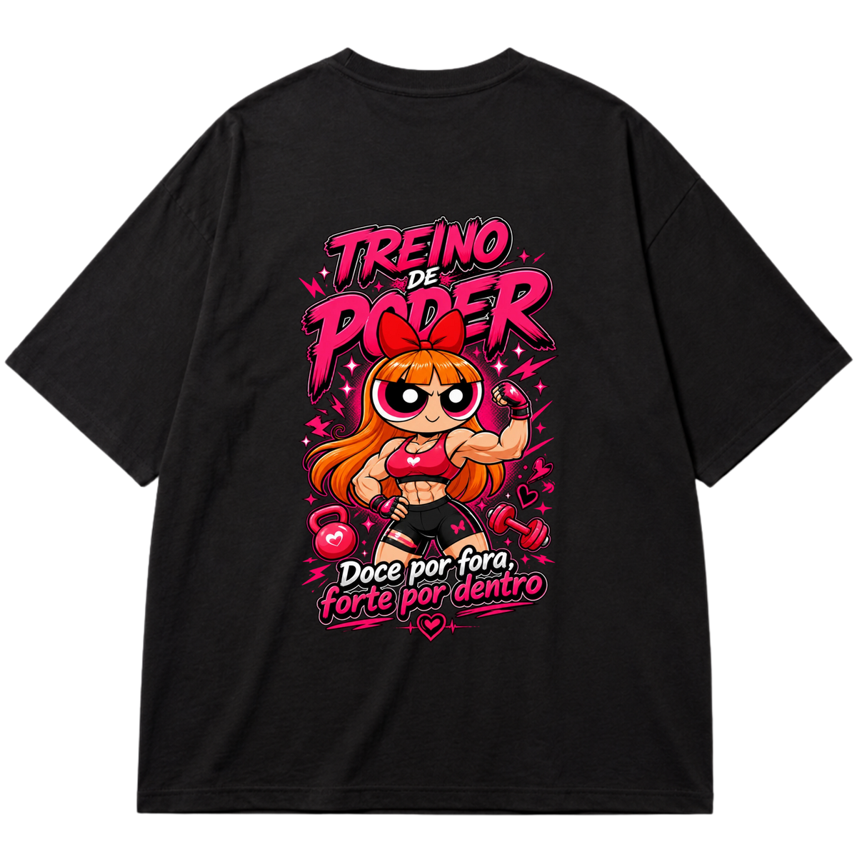 "Super Poderosa Vermelho" Oversized Premium 96% algodão 4% Elastano