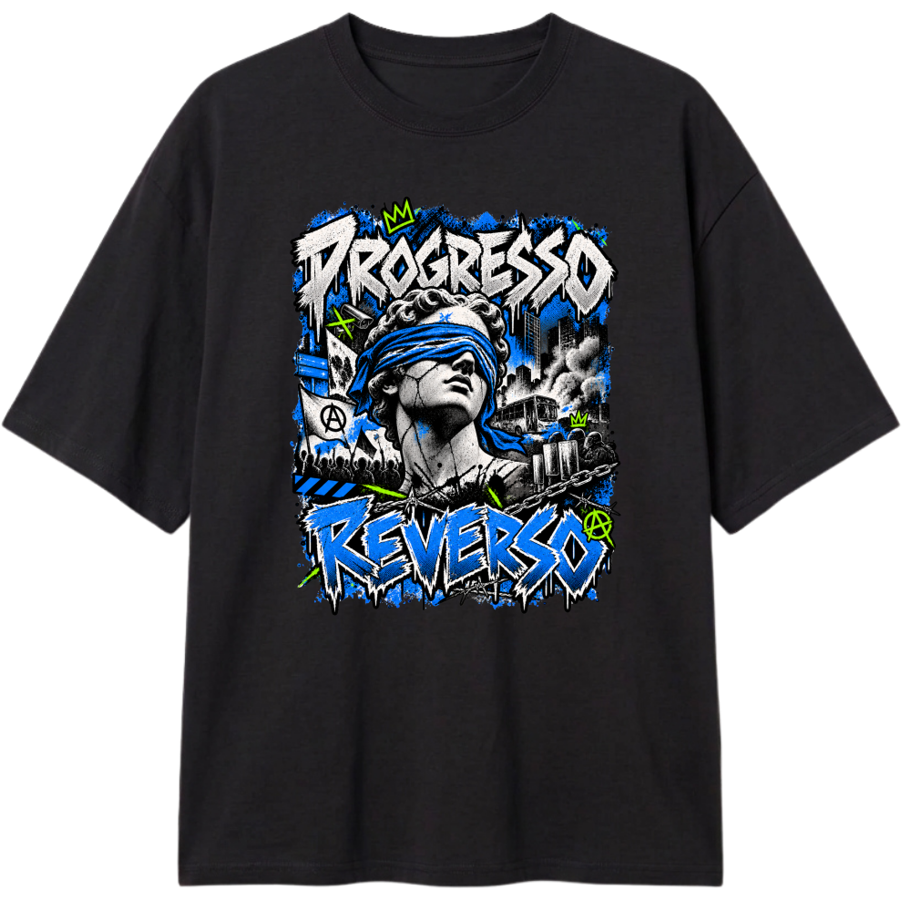 "Progresso Reverso" Camiseta Oversized Classic