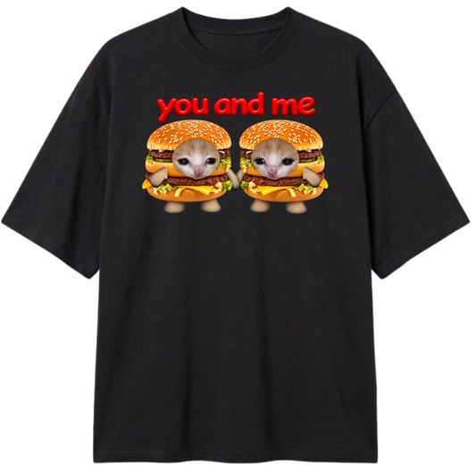 "Camiseta You &me gatinhos sanduíche" Camiseta Oversized Classic