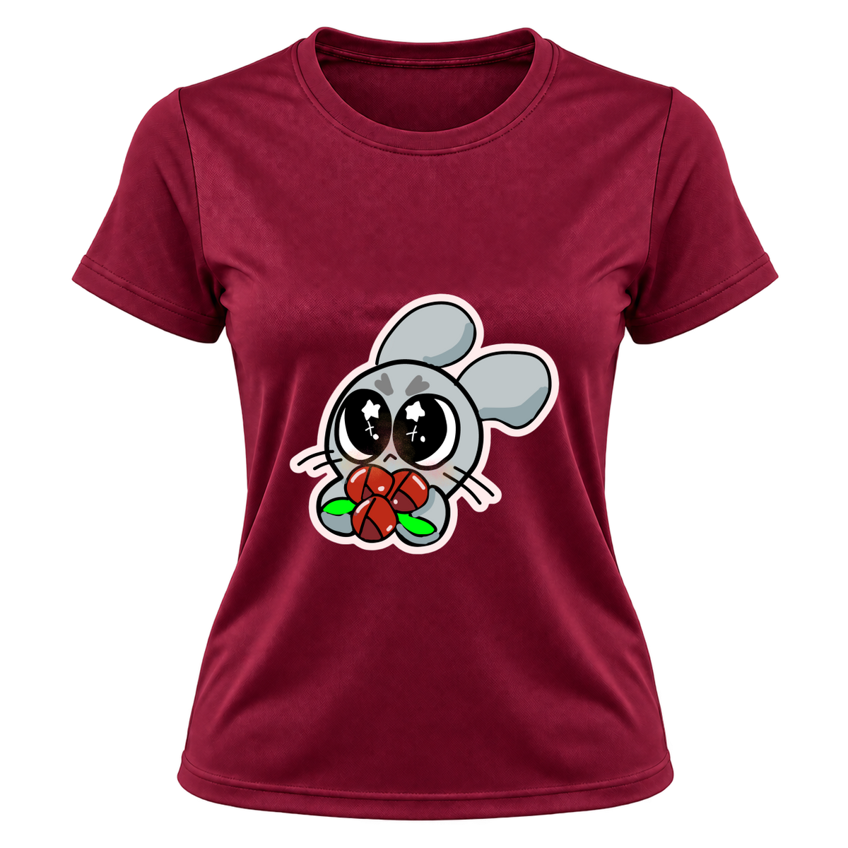 "Camiseta Dryfit Feminina Basic – Ratito Rato com Buquê" Camiseta Dryfit Feminina Basic