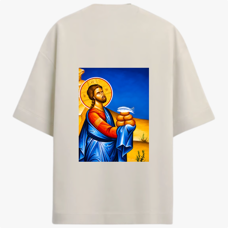 "Camiseta Oversized Premium A Multiplicação dos Pães" Camiseta Oversized Premium