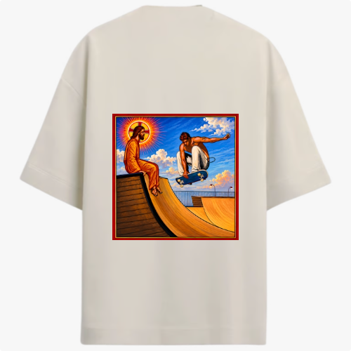 "Camiseta Oversized Premium Jesus Inspira Grandes Manobras" Camiseta Oversized Premium