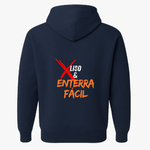 Moletom com estampa frontal de cesta de basquete e palavra "Basquete" e estampa traseira de texto estilizado "X Liso & Enterra Fácil".