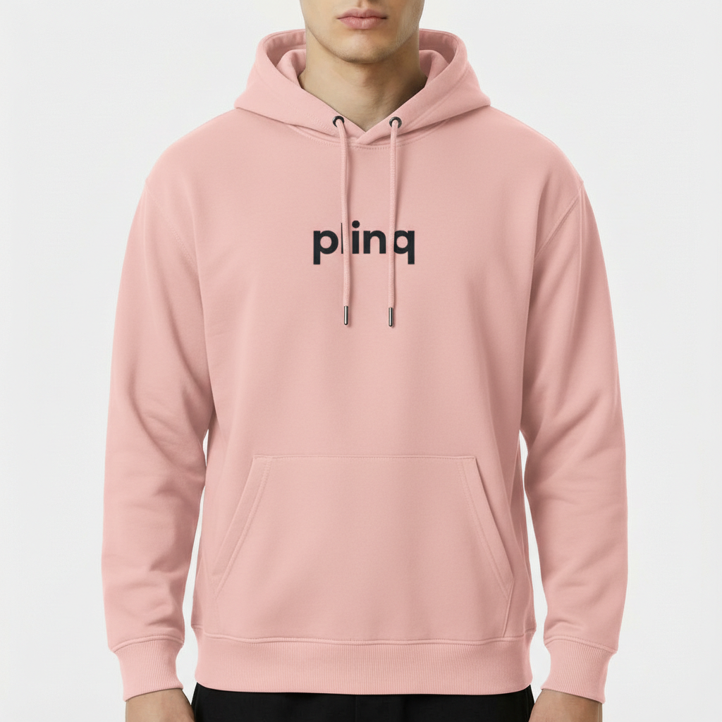 Moletom com estampa frontal de texto simples e minimalista, destacando uma única palavra centralizada em fonte moderna e limpa.