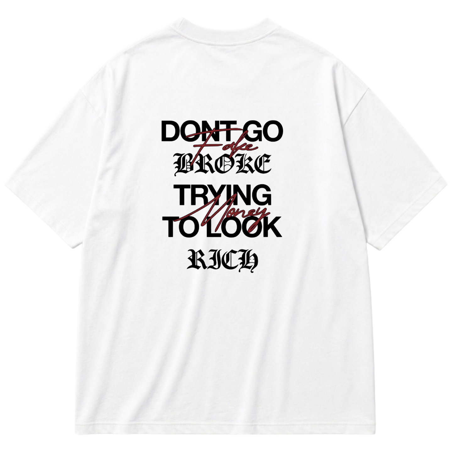 "Camiseta Oversized Cotton- Fake Money" Oversized Premium 96% algodão 4% Elastano