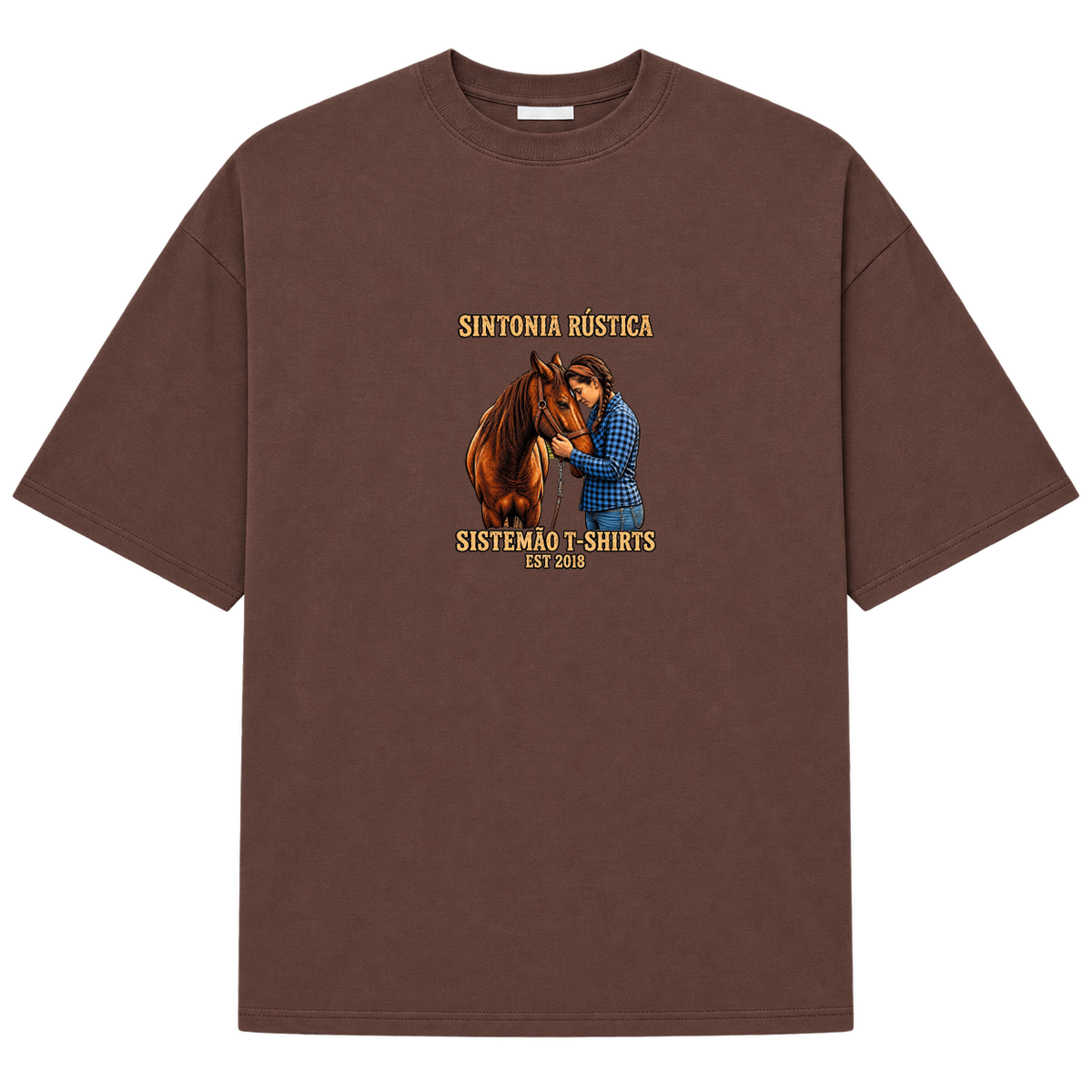 "Estampa/SINTONIA RÚSTICA" Camiseta Oversized Suedine 220g