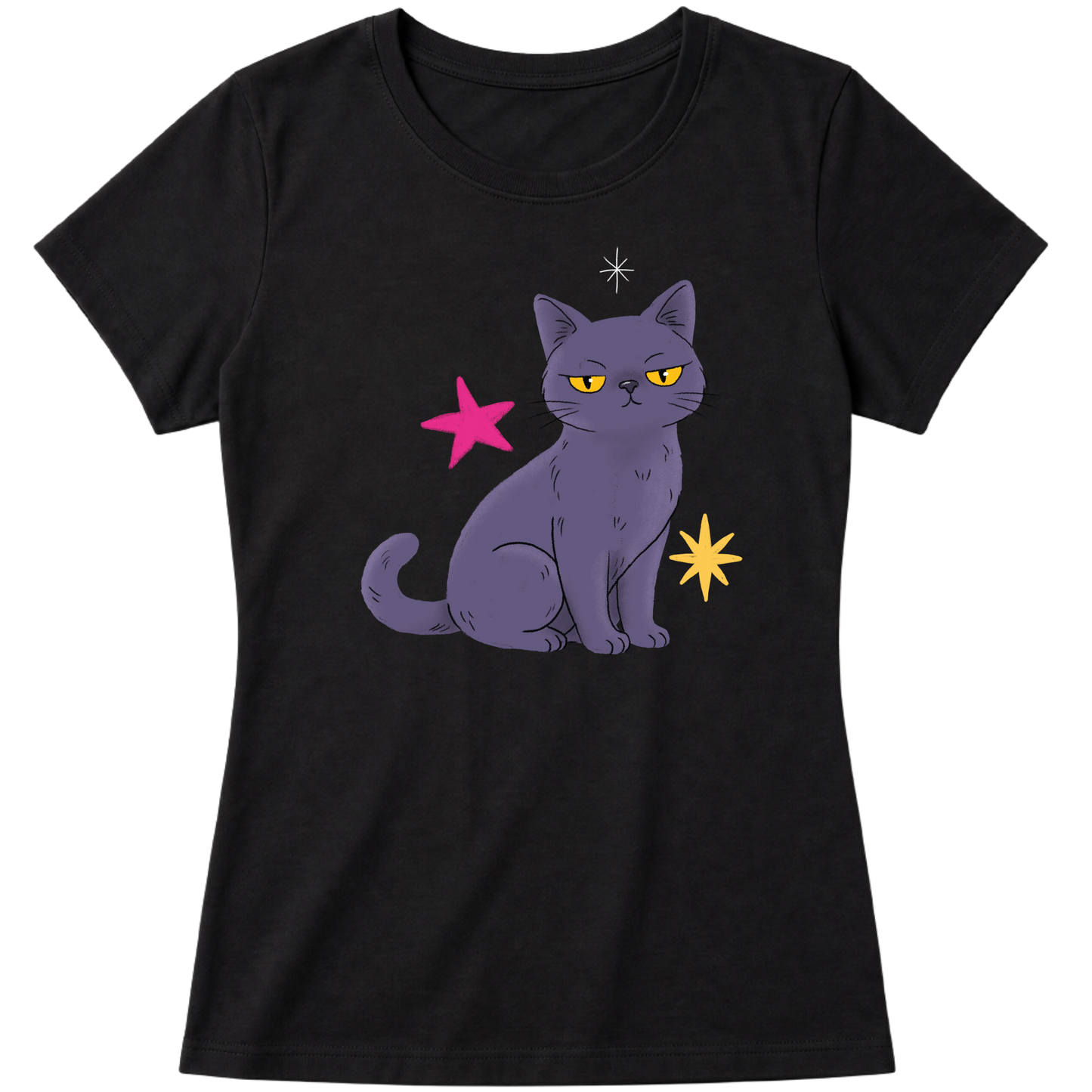 "Gata cinza" Blusa Baby Look