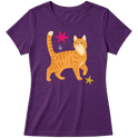 "Gato laranja rajado" Blusa Baby Look